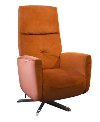 Lot 1377 - An Electric Swivel Recliner Chair, in burnt...