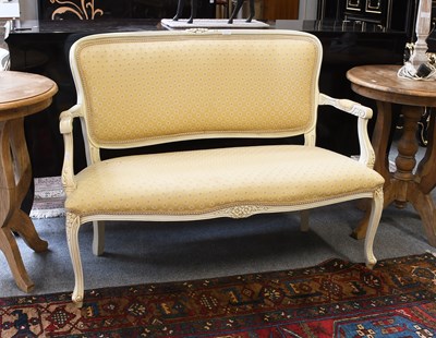 Lot 1372A - A Reproduction French Style Painted Two Seater...