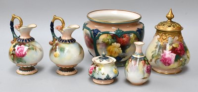 Lot 8 - Royal Worcester Porcelain Hadley Ware, painted...