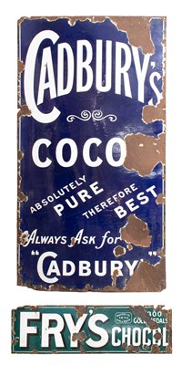 Lot 3075 - Cadburys Cocoa Enamel Advertising Sign