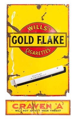 Lot 3086 - Wills Gold Flake Cigarette Enamel Advertising Sign