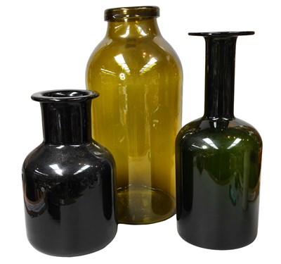 Lot 402 - Holmegaard Gul Vase, with two similar vessels (3)