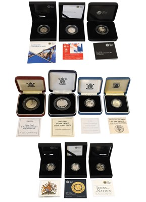 Lot 343 - Various Royal Mint Silver Proof Fifty Pence...