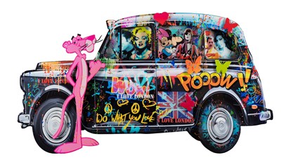 Lot 1082 - Uri Dushy (b.1963) Israeli "Pink Panther - Car"...