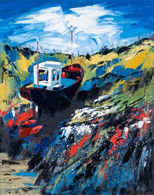 Lot 1151 - Lynne Rodgie (b.1967) "Beached fishing boat"...
