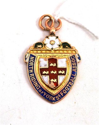 Lot 278 - A 9ct gold enamel medal North Riding of York Senior Football Association