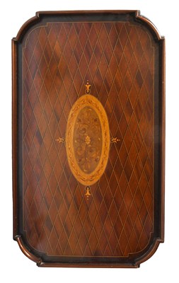 Lot 1338 - A 19th Century Inlaid Mahogany Oblong Tea Tray,...