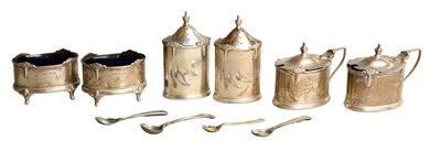 Lot 158 - A Six-Piece George V Silver Condiment-Set, by...