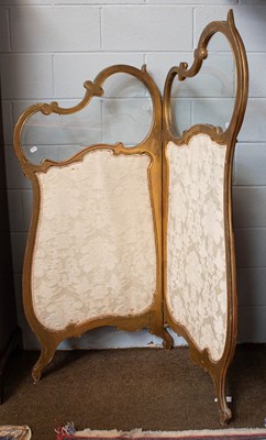 Lot 1460 - A French Gilt Folding Screen, the two...