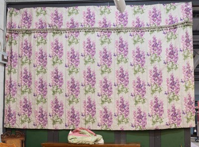 Lot 1017 - Large Single Modern Linen Curtain, printed...