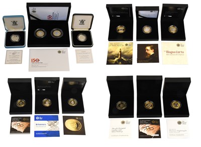 Lot 342 - Assorted UK Silver Proof Two Pound Coins, 13...