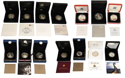 Lot 340 - Assorted Royal Mint Silver Proof Crowns, 14 in...