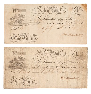 Lot 143 - Otley Bank, One Pound, dated 5th July 1816,...