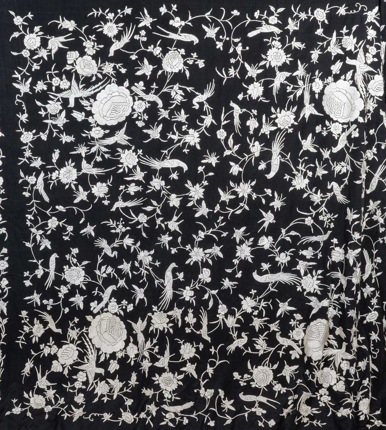 Lot 2005 - Early 20th Century Chinese Black Silk Shawl...