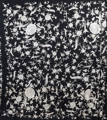 Lot 2005 - Early 20th Century Chinese Black Silk Shawl...