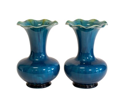 Lot 620 - A Pair of Linthorpe Pottery Vases, shape...