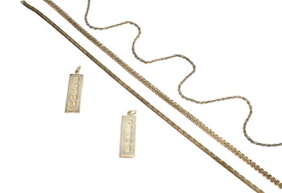 Lot 349 - Two Silver Ingot Pendants, both measure 4.2cm...