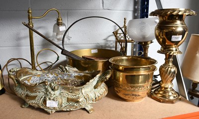 Lot 197 - A Brass and Iron Jam Pan, together with other...