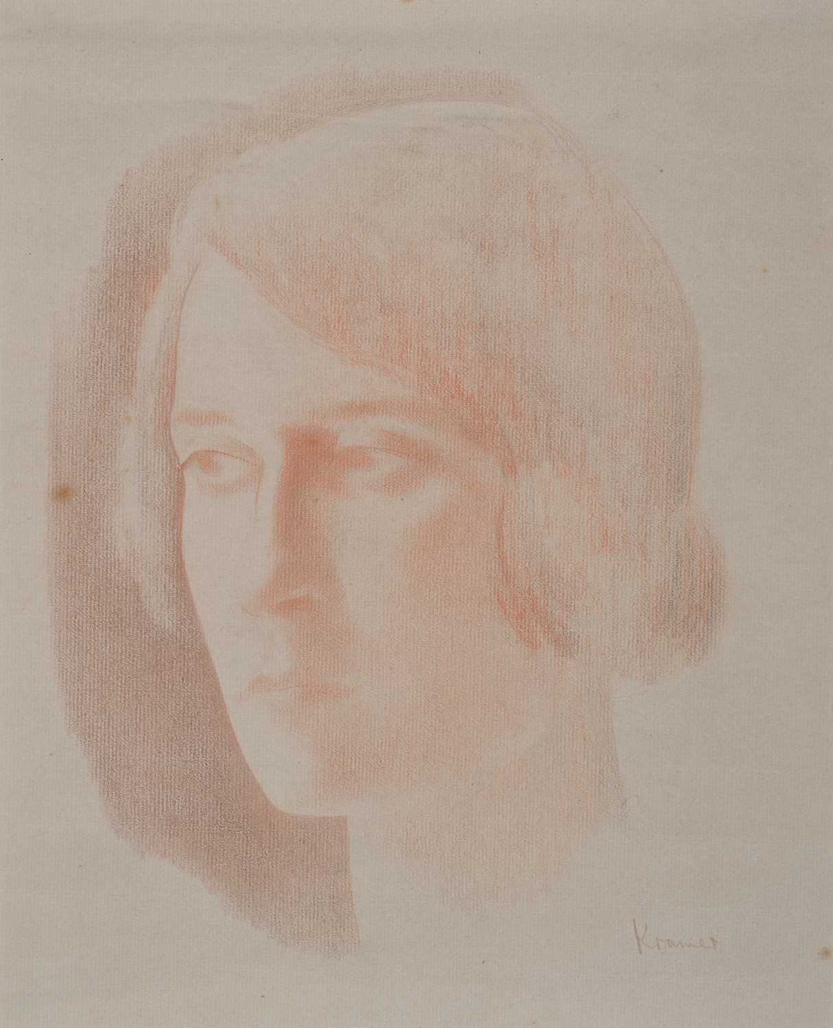 Lot 453 - Jacob Kramer (1892-1962) Head study of a lady...