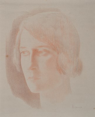 Lot 453 - Jacob Kramer (1892-1962) Head study of a lady...