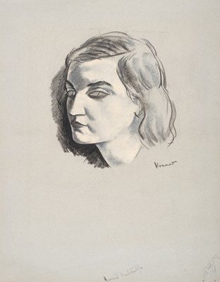 Lot 452 - Jacob Kramer (1892-1962) Head study of Muriel...