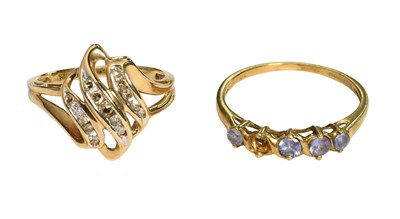 Lot 325 - A Diamond Cluster Ring, three rows of...