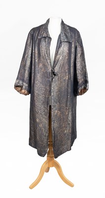 Lot 2028 - Circa 1930s Blue and Gold Lame Evening Coat,...