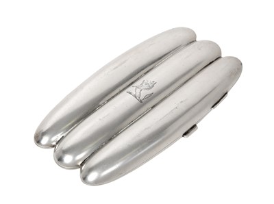 Lot 2066 - A Victorian Silver Triple Cigar-Case