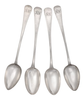 Lot 2037 - A Pair of George III and a Pair of George IV Silver Basting-Spoons