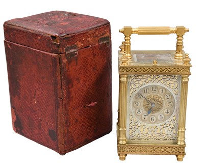 Lot 189 - A French Brass Strike and Repeat Carriage...