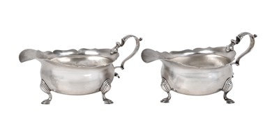Lot 2005 - A Pair of George II Silver Sauceboats