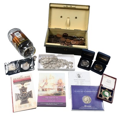 Lot 53 - A Collection of Coins and Medals, to include a...
