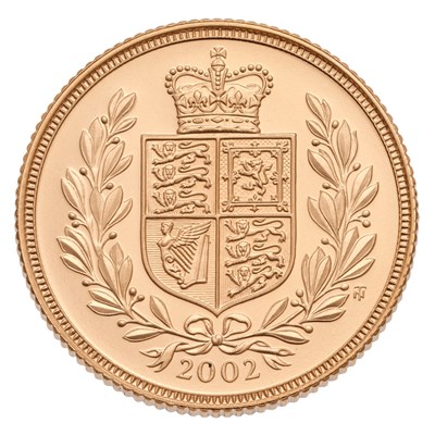 Lot 202 - Elizabeth II, Proof Sovereign 2002, Golden...