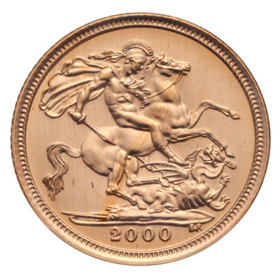 Lot 214 - Elizabeth II, Half Sovereign 2000; housed on...