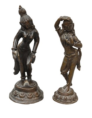 Lot 186 - Two Indian Patinated Bronze Figures, 18th...