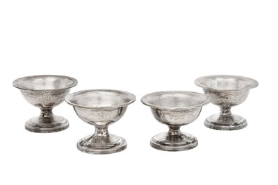 Lot 2021 - Two Pairs of George III Silver Salt-Cellars