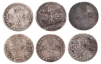 Lot 49 - William III, Assorted Sixpences, all dated...