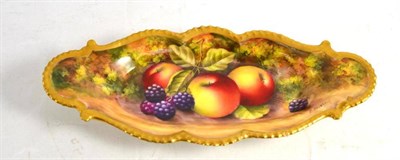 Lot 347 - Royal Worcester fruit painted dish, by E.Townsend (a.f.)