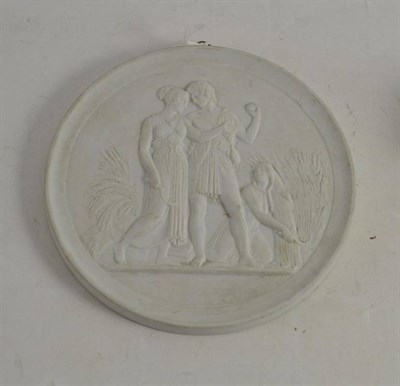 Lot 349 - A Royal Copenhagen bisque plaque with classical relief