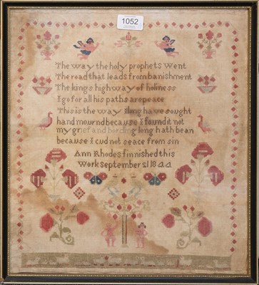 Lot 1052 - 19th Century Alphabet Sampler, worked by...