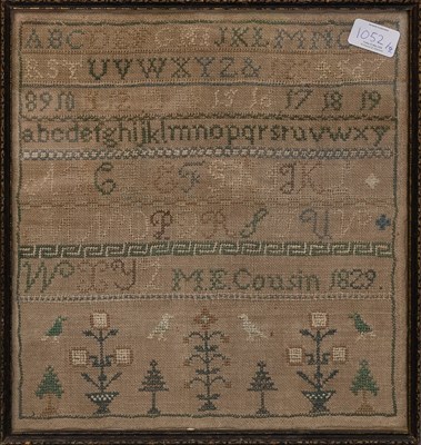 Lot 1052 - 19th Century Alphabet Sampler, worked by...