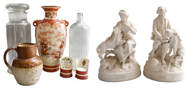 Lot 143 - A Pair of Victorian Parian Figures, stoneware...