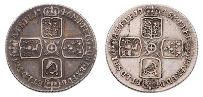 Lot 69 - George II, Sixpence 1745, LIMA, plain angles,...