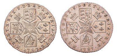 Lot 72 - George III, Sixpence 1787, without semée of...