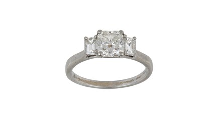 Lot 2228 - A Platinum Diamond Three Stone Ring the...