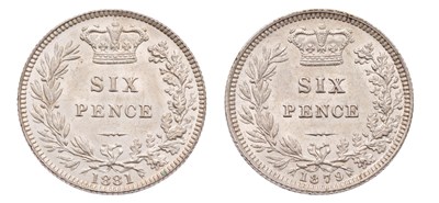 Lot 101 - Victoria, Sixpence 1879, no die number, (Bull...