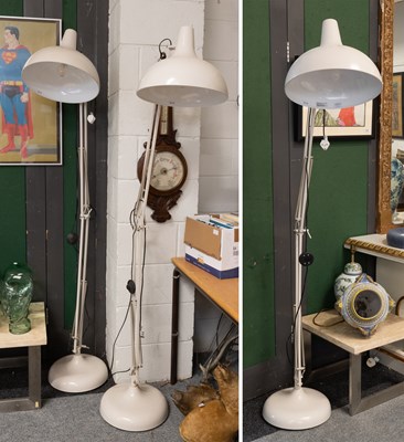 Lot 1477 - A Set of Three Cream Enamel Floor Standing...
