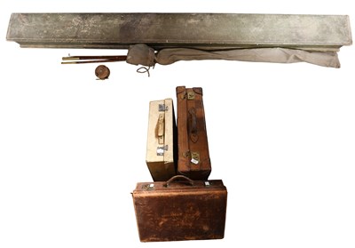 Lot 203 - A Wooden Fishing Rod Case, with Rod and Reel;...