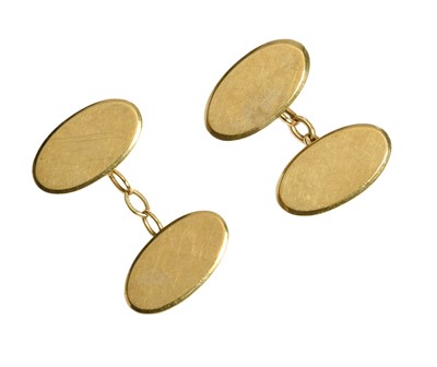 Lot 338 - A Pair of 9 Carat Gold Cufflinks, formed of...