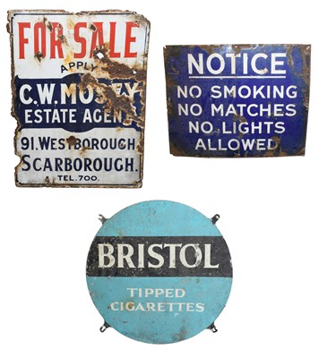 Lot 3080 - Notice -No Smoking No Matches ... Enamel Sign